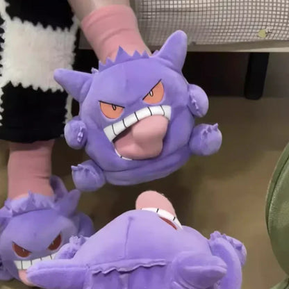 2026 New Tongue Out Design Gengar Pokemon Funny Slippers Cute Cozy Soft Sole Indoor Home Couple Winter Warm Plush Toy