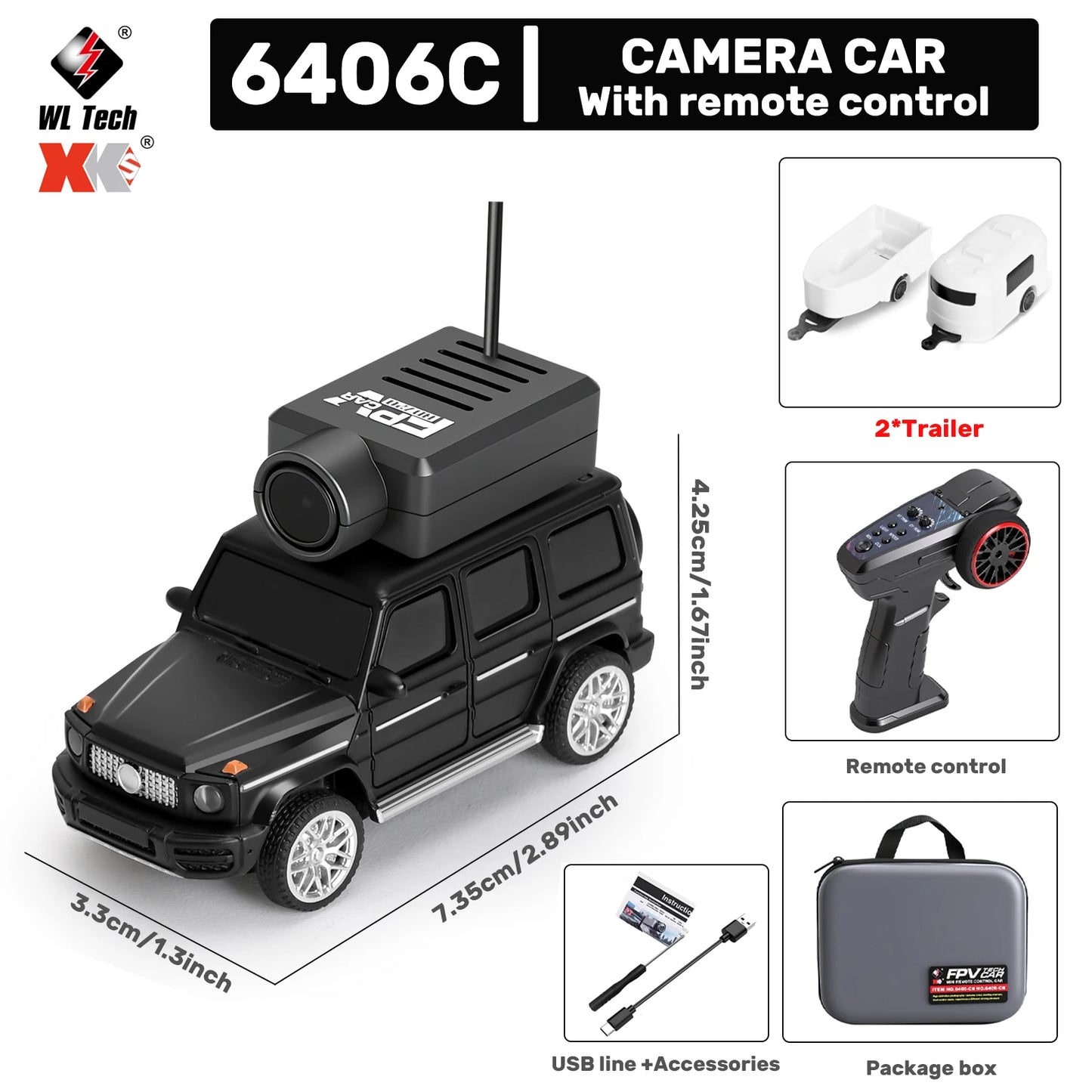 1:64 FPV RC Car with HD Camera FPV Camera Wifi App Control
