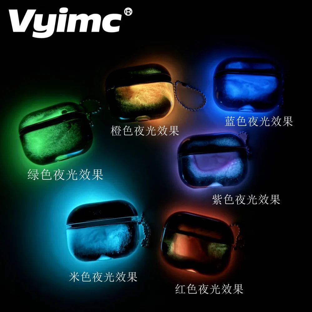 Luminous Glitter Quicksand Earphone Case for AirPods 4 3 2 1 AirPods Pro 3 2