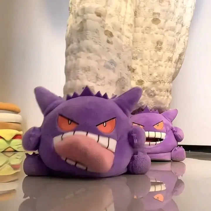 New Gengar Anime Figure Slippers Funny Tongue Out Design Soft Sole Cute Cozy Winter Warm Indoor Couple Home Slippers Toy Gifts
