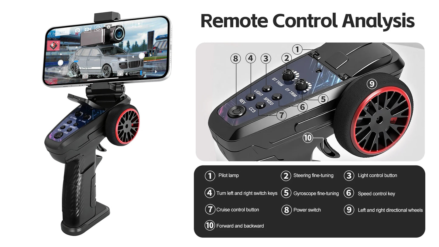 1:64 FPV RC Car with HD Camera FPV Camera Wifi App Control