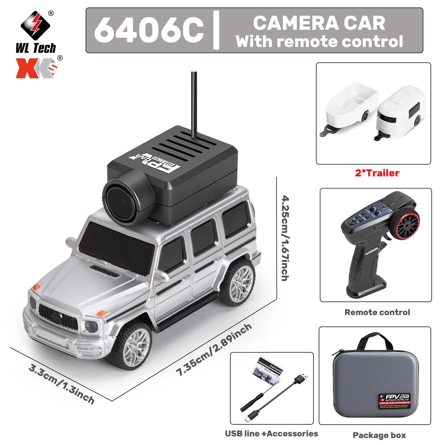 1:64 FPV RC Car with HD Camera FPV Camera Wifi App Control