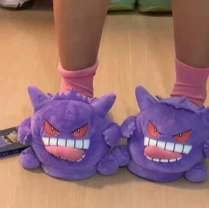 New Gengar Anime Figure Slippers Funny Tongue Out Design Soft Sole Cute Cozy Winter Warm Indoor Couple Home Slippers Toy Gifts