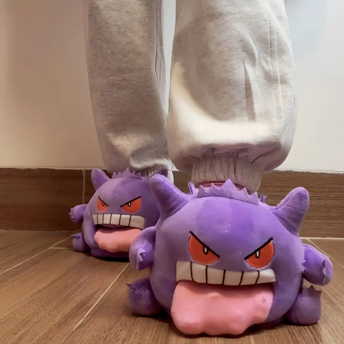 New Gengar Anime Figure Slippers Funny Tongue Out Design Soft Sole Cute Cozy Winter Warm Indoor Couple Home Slippers Toy Gifts
