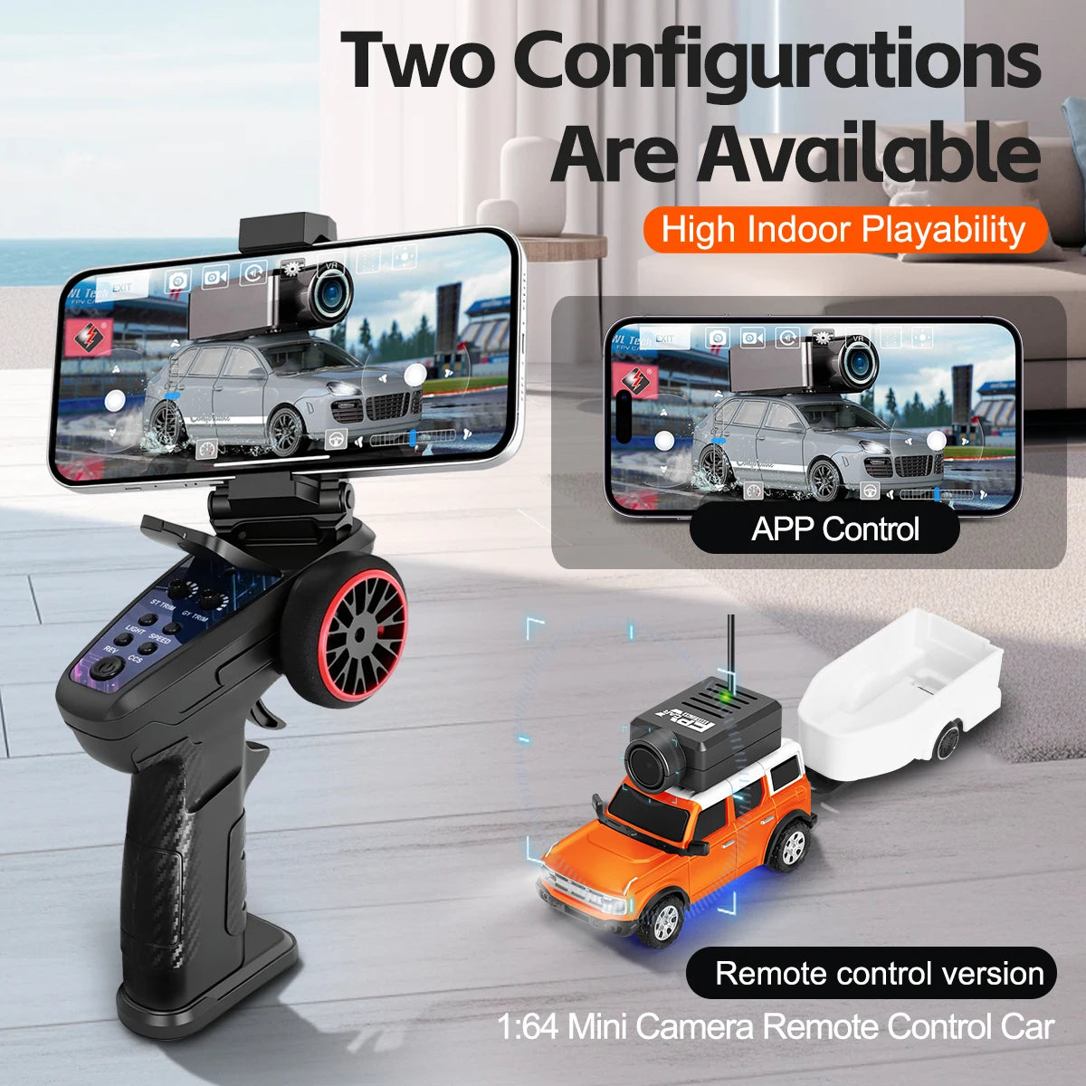 1:64 FPV RC Car with HD Camera FPV Camera Wifi App Control